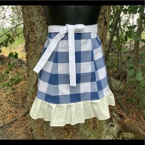 New Blue white checkered fabric apron Christmas Gift ideas
